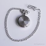 Vintage Luxury Black-Dial Pocket Watch | Elegant Silver-tone Pocket Watch - Image 5