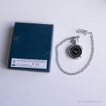 Vintage Luxury Black-Dial Pocket Watch | Elegant Silver-tone Pocket Watch - Image 7