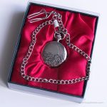 Vintage Minimalist Silver-tone Pocket Watch | Sketched Pocket Watch - Image 2