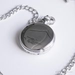 Vintage Minimalist Silver-tone Pocket Watch | Sketched Pocket Watch - Image 5
