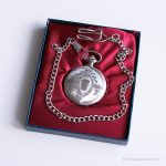Vintage Silver-tone Royal Pocket Watch with Coat of Arms Design - Image 5