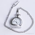 Vintage Silver-tone Royal Pocket Watch with Coat of Arms Design - Image 6