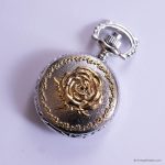 Tiny Vintage Pocket Watch with Rose Flower | Medallion Locket Watch - Image 3