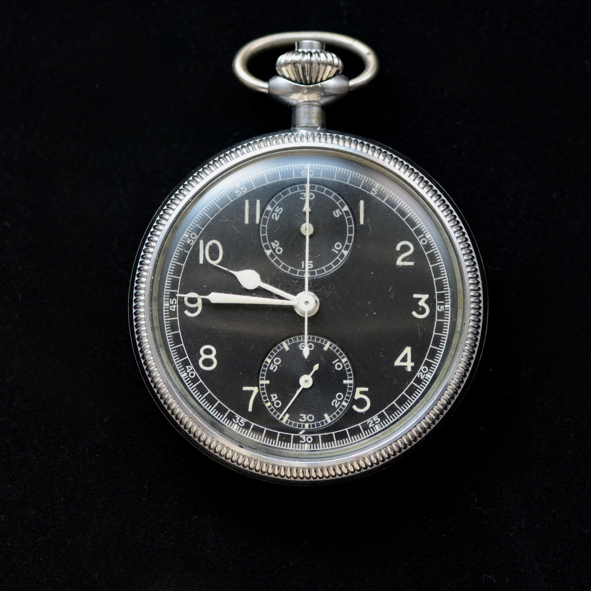 NKN_9125_b44de8b6-0234-4079-96fe-35590520b4e6.jpg BREITLING U.S. NAVY NAVIGATIONAL CHRONOGRAPH POCKET WATCH - Image 1