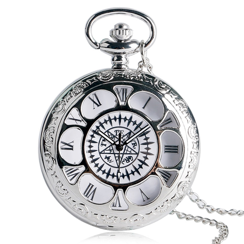 Old-Pocket-Watch-White-Pentacle.jpg Old Pocket Watch White Pentacle - Image 1
