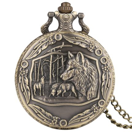 Pocket Watch Wolf Design