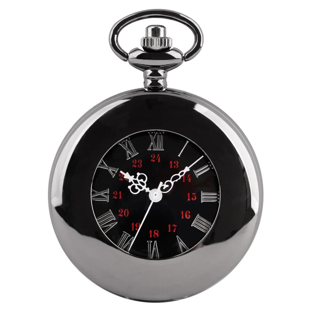 S2bee3fb3ef1f46838be119cbfa4616693.jpg Black Retro Pocket Watch - Image 1