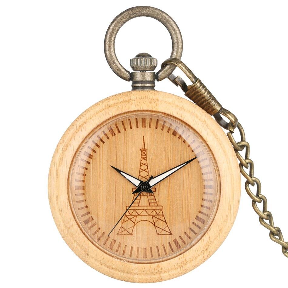 Wooden-Pocket-Watch-Eiffel-Tower.jpg Wooden Pocket Watch Eiffel Tower - Image 1