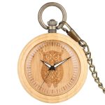 Wooden Pocket Watch Owl