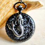 Mermaid battery operated pocket watch.