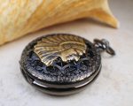 Indian Chief Black Pocket Watch - Image 2