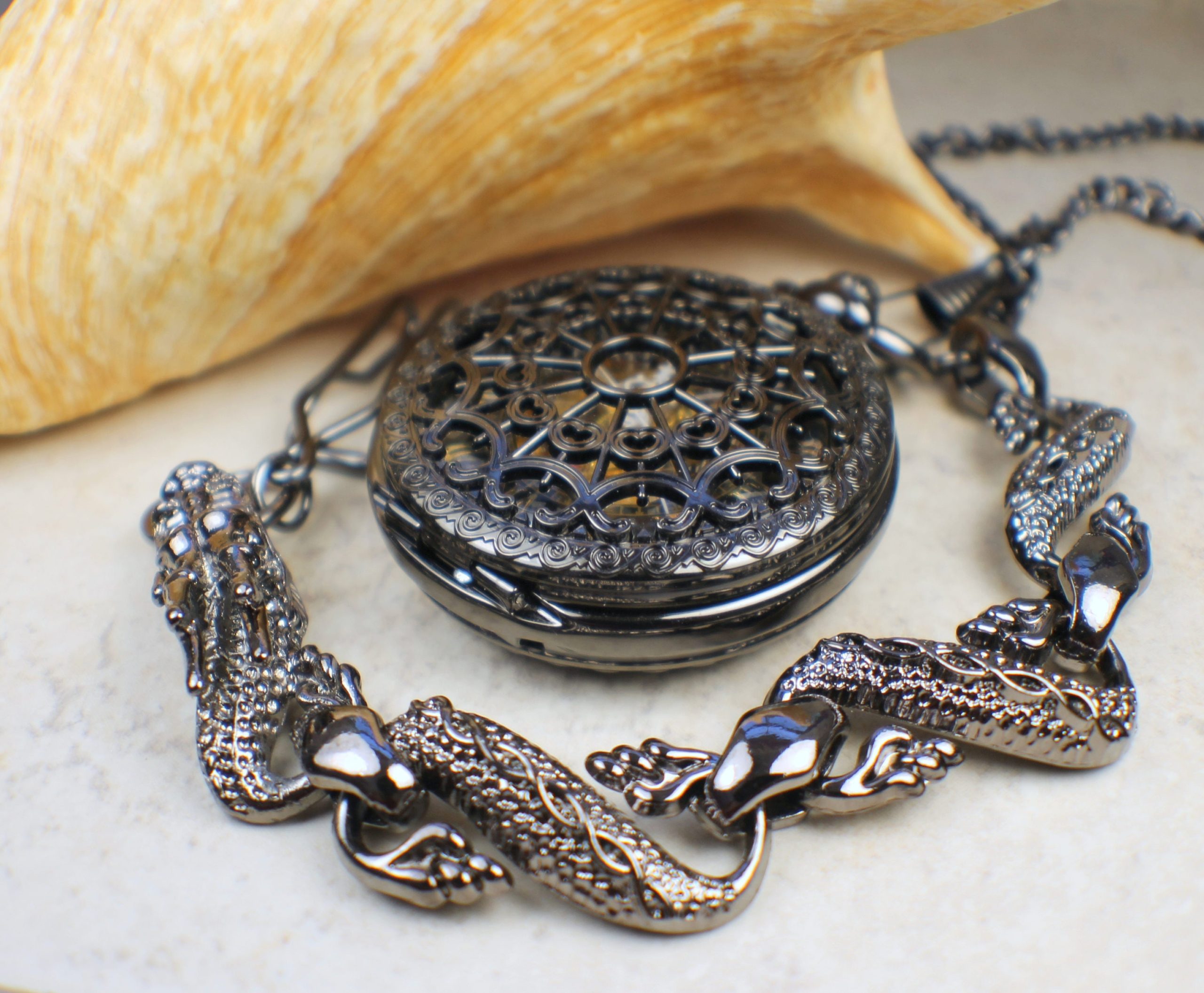 il_fullxfull.1308984658_cv8c.jpg Black Dragon Pocket Watch - Image 1