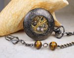 Silver Bear Black Pocket Watch - Image 3