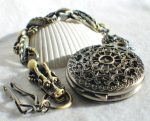 Bronze dragon pocket watch, men's mechanical  pocket watch with dragon watch fob. - Image 2