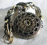 Bronze dragon pocket watch, men's mechanical  pocket watch with dragon watch fob.